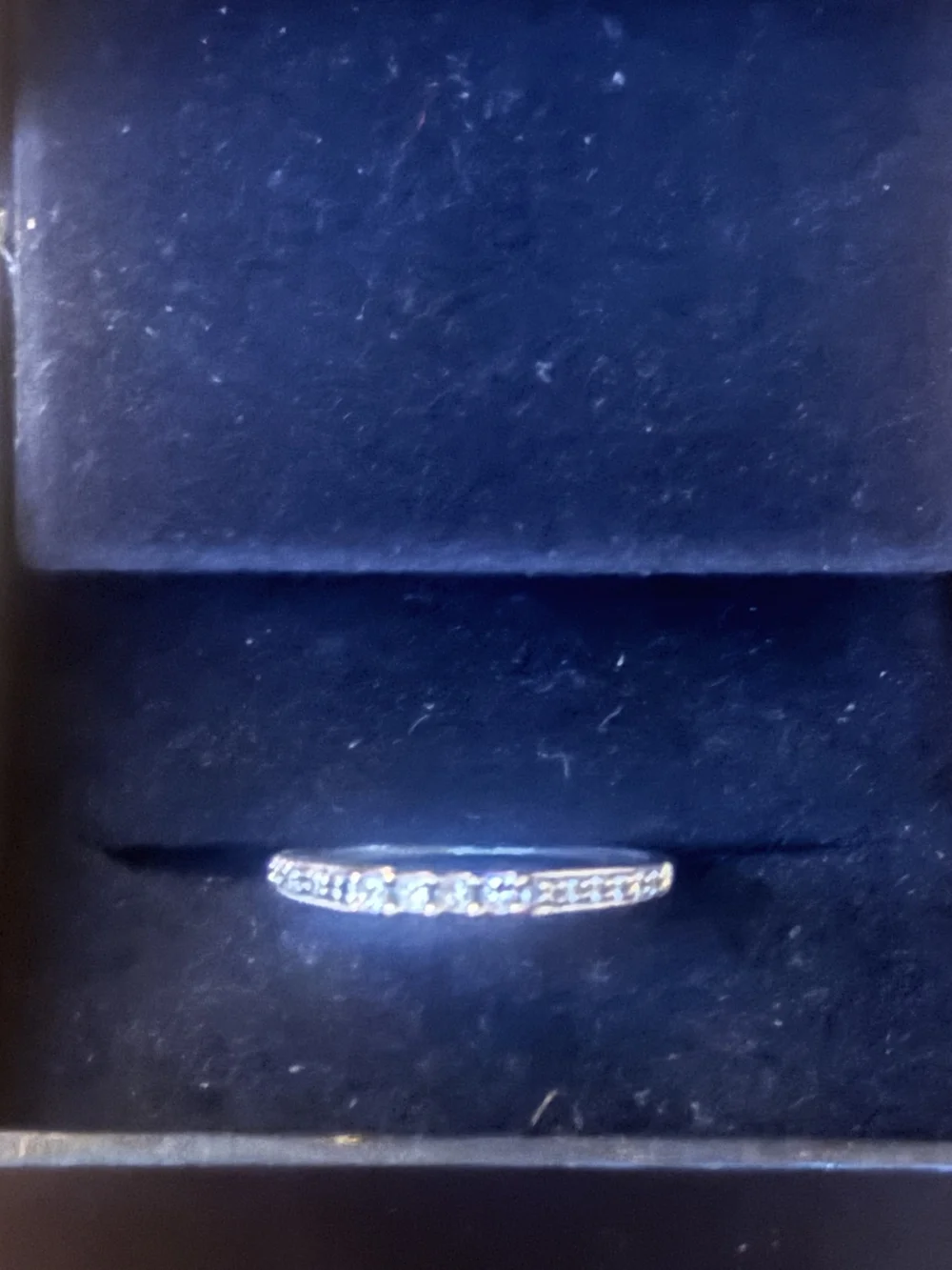 Antique Inspired Bridal Ring Set in White Gold - Sparkling Clear Stones